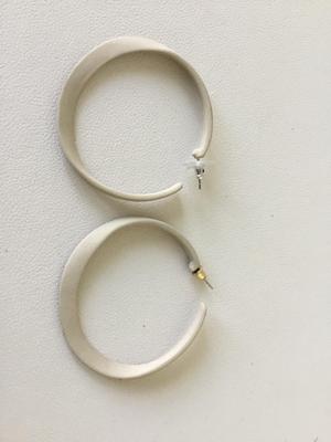 Beautiful gray hoop earrings