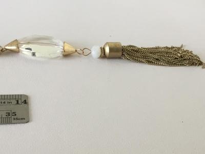 Beautiful gold tone tassel fashion necklace