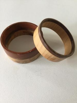 Set of wooden type fashion bangles