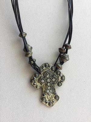 Beautiful marked statement multilayer cord type necklace