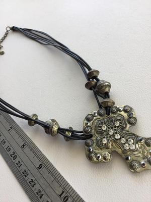 Beautiful marked statement multilayer cord type necklace