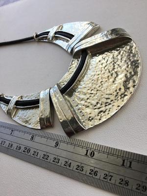 Beautiful silver tone statement necklace