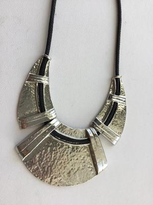 Beautiful silver tone statement necklace