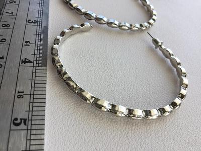 Beautiful silver tone hoop earrings