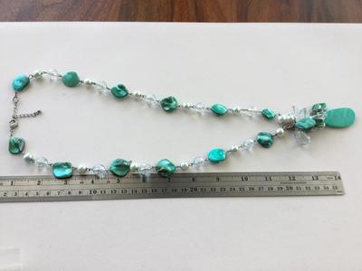 Beautiful blue shell type statement necklace