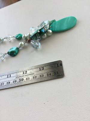 Beautiful blue shell type statement necklace