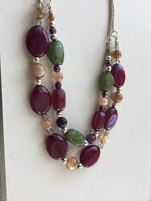 Beautiful double layer colorful fashion necklace