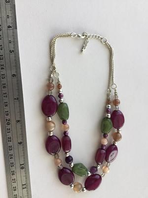 Beautiful double layer colorful fashion necklace