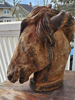 Very Heavy Horse's Head 11" high, Cast Iron?
