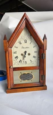 Daneker German Movement Steeple Mantle Clock with a key