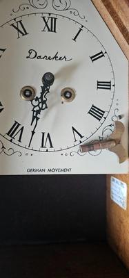 Daneker German Movement Steeple Mantle Clock with a key