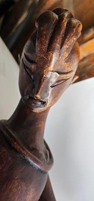 Large Traditional Thai Wood Figure Statue Musician Dancer 15"