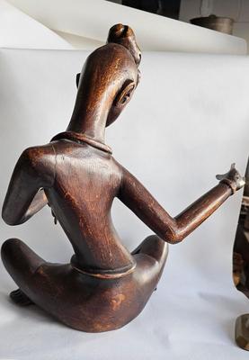 Large Traditional Thai Wood Figure Statue Musician Dancer 15"
