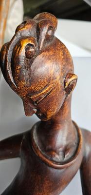 Large Traditional Thai Wood Figure Statue Musician Dancer 15"