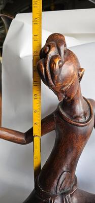 Large Traditional Thai Wood Figure Statue Musician Dancer 15"