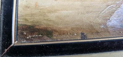 Signed Antique Oil Painting Seascape Boats Harvest