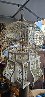 Victorian Birdcage with Skeleton inside 23" tall