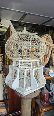 Victorian Birdcage with Skeleton inside 23" tall