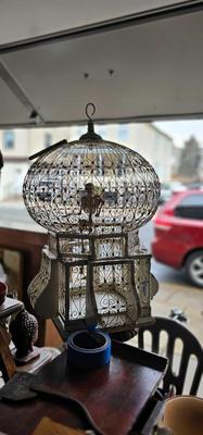 Victorian Birdcage with Skeleton inside 23" tall