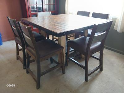 Counter-Height Diningroom table with six chairs