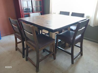 Counter-Height Diningroom table with six chairs