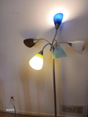 Contemporary 5 Light Floor Lamp with Multi Color Shades Bendable / adjustable Goosenecks