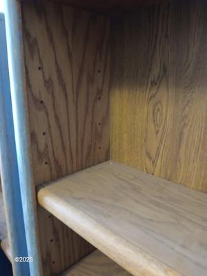 Wooden bookshelf - Oak - "whitewashed" grey with adjustable shelves (2 of 3)