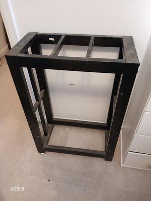 Ten gallon fish tank stand, led lit hood, and aquarium decorations, chemicals, and other fish items