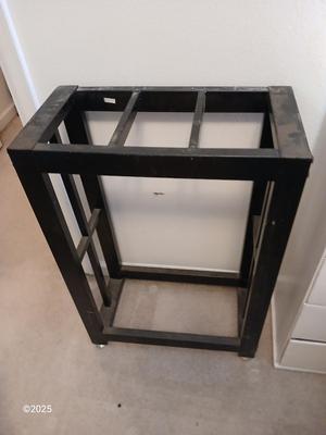 Ten gallon fish tank stand, led lit hood, and aquarium decorations, chemicals, and other fish items