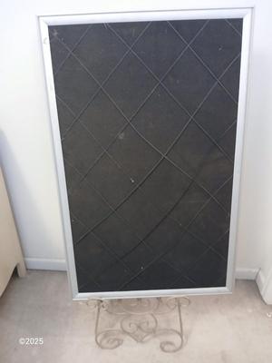 Poder gold wrought iron Parisian Floor Easel with a Whiteboard / photo board
