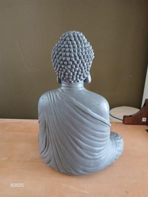 Buddha figure / incense with My Happy Place wood framed canvas wall art