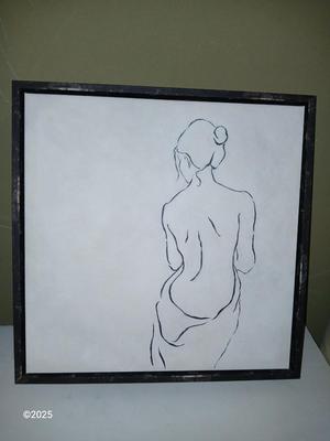 Two framed figure drawing / paintings