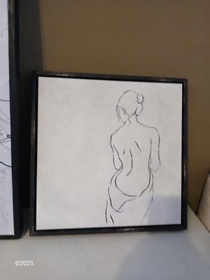 Two framed figure drawing / paintings