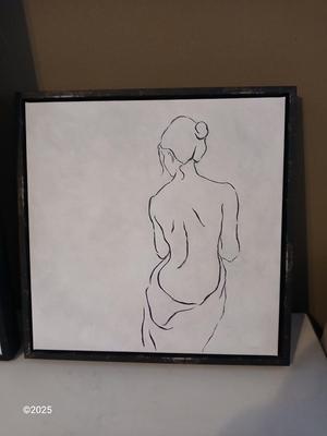 Two framed figure drawing / paintings