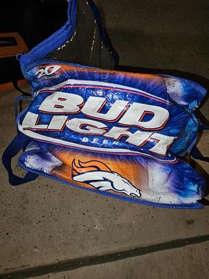 World tour rolling duffle bag with bud light cooler bag