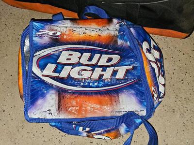 World tour rolling duffle bag with bud light cooler bag