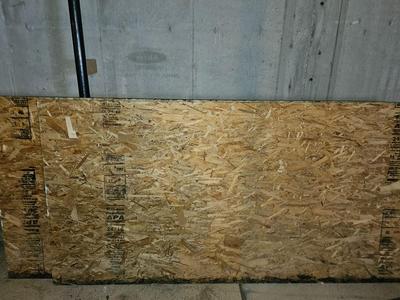 Two sheets of OSB wood sheets