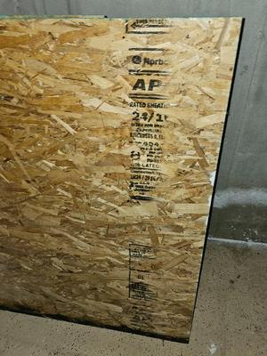 Two sheets of OSB wood sheets