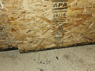 Two sheets of OSB wood sheets