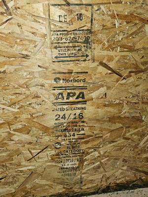 Two sheets of OSB wood sheets