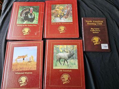 North American hunting Club books and a Collectors series coin