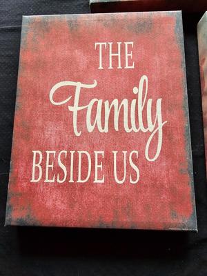 Three canvas wood frames wall art