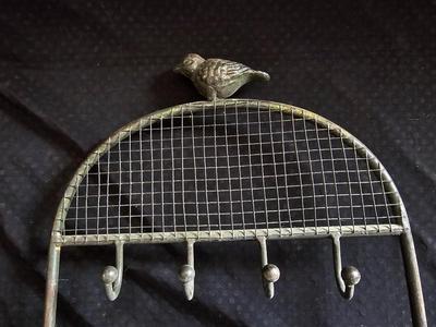 Two metal Jewelry stands with bird accentted decor