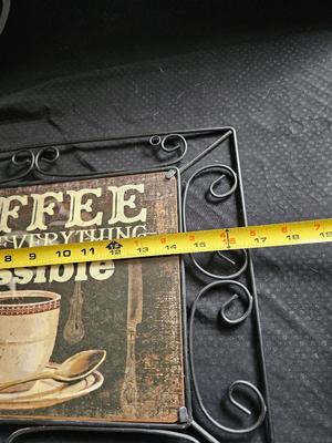 Coffee themed wall art - metal decorative wall hangings for coffee bar