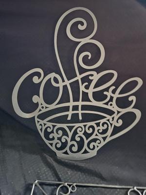 Coffee themed wall art - metal decorative wall hangings for coffee bar