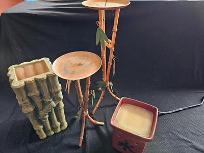 Bamboo vase, candle holders, and a scensy burner