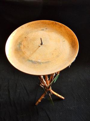 Bamboo vase, candle holders, and a scensy burner