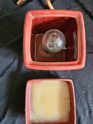 Bamboo vase, candle holders, and a scensy burner