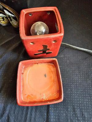 Chokin vase and bell - metal engraved from Japan and a Asian themed Scensy burner