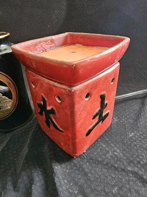 Chokin vase and bell - metal engraved from Japan and a Asian themed Scensy burner